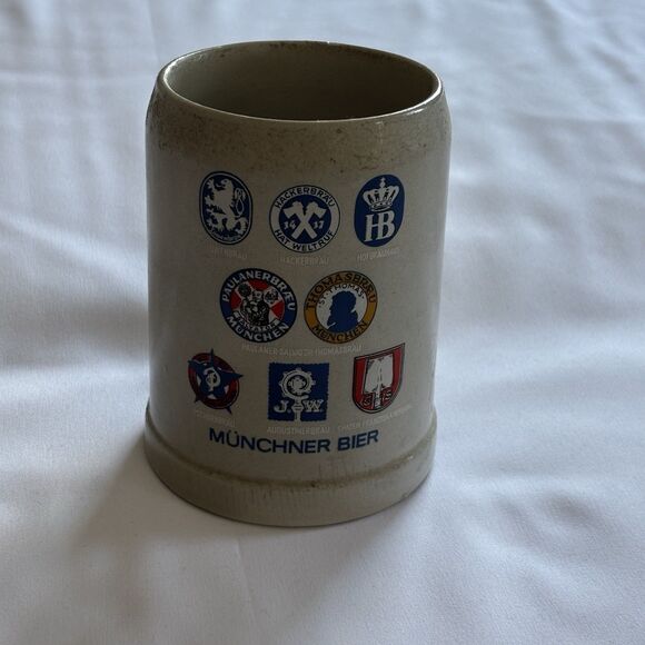 Munchner Other - Vintage Münchner Bier German Stoneware Beer Mug Stein 0.5L West Germany Logos